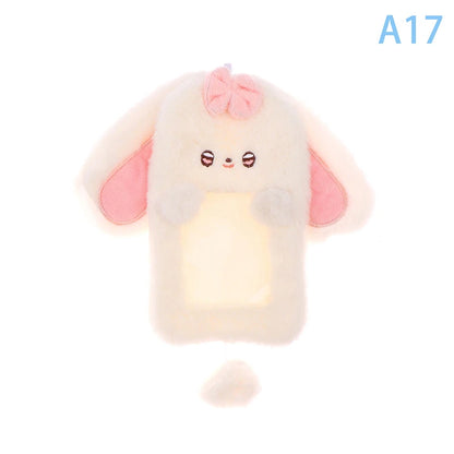 Cartoon Plush Photocard Holder Photo Card Protective Cover For Students Idol Photo Display Hanging Picture Sleeves