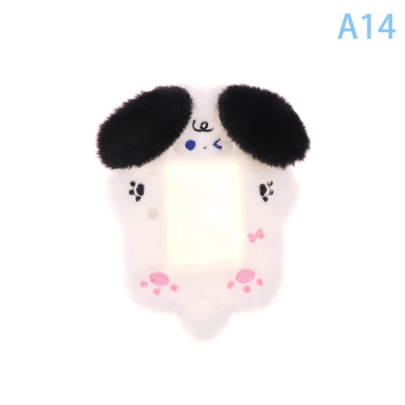 Cartoon Plush Photocard Holder Photo Card Protective Cover For Students Idol Photo Display Hanging Picture Sleeves