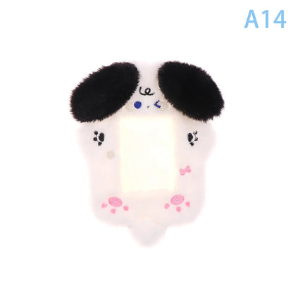 Cartoon Plush Photocard Holder Photo Card Protective Cover For Students Idol Photo Display Hanging Picture Sleeves