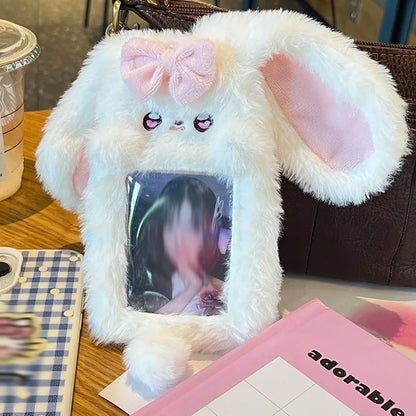 1pcs Plush Photocard Holder Cute Cartoon Photo Card Holder ID Credit Band Card Protector