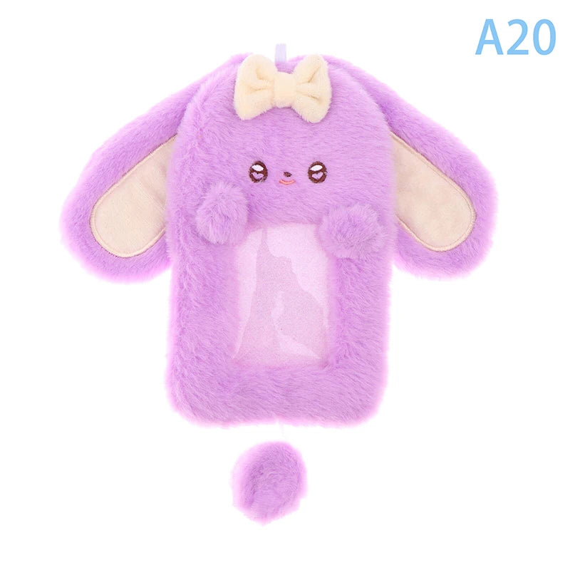 Cartoon Plush Photocard Holder Photo Card Protective Cover For Students Idol Photo Display Hanging Picture Sleeves