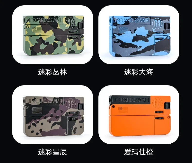 1-3pcs 2.0 Upgraded Lifecard Alloy Folding Gun Toy Soft Bullet Blaster Shooting Model Pistol For Adults Kids Christmas Gifts