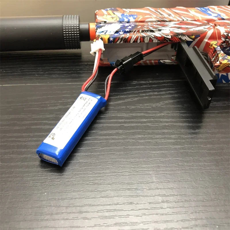 BlitzBurst Gel Blaster – Electric Rapid-Fire Gel Ball Toy with 3 Mags (Orange Tip) including a pack of 5000 gel balls