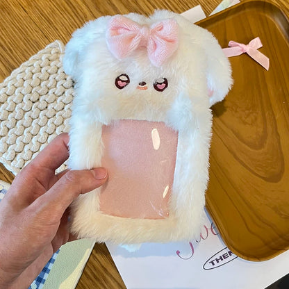 1pcs Plush Photocard Holder Cute Cartoon Photo Card Holder ID Credit Band Card Protector