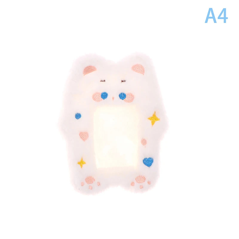 Cartoon Plush Photocard Holder Photo Card Protective Cover For Students Idol Photo Display Hanging Picture Sleeves