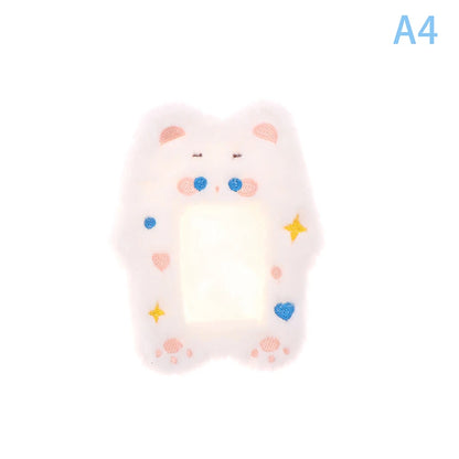 Cartoon Plush Photocard Holder Photo Card Protective Cover For Students Idol Photo Display Hanging Picture Sleeves
