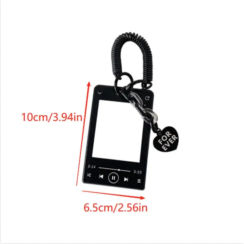 Creative Music Player Photocard Holder Student ID Card Holder Idol Photo Display Protect Storage Card Case Keychain Bag Pendants