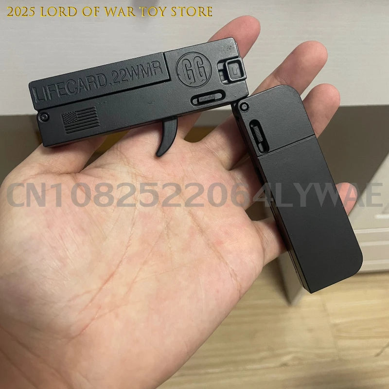 1-3pcs 2.0 Upgraded Lifecard Alloy Folding Gun Toy Soft Bullet Blaster Shooting Model Pistol For Adults Kids Christmas Gifts