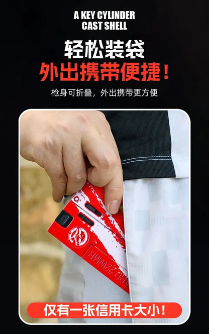 1-3pcs 2.0 Upgraded Lifecard Alloy Folding Gun Toy Soft Bullet Blaster Shooting Model Pistol For Adults Kids Christmas Gifts