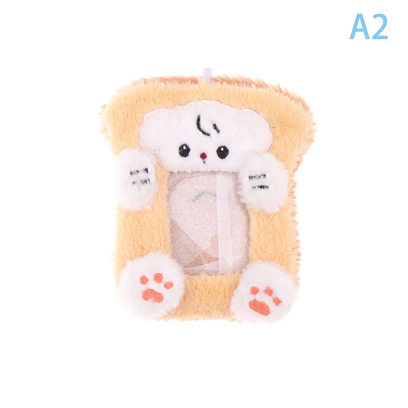 Cartoon Plush Photocard Holder Photo Card Protective Cover For Students Idol Photo Display Hanging Picture Sleeves
