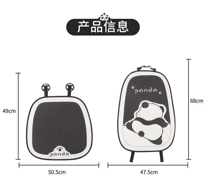 Universal Car Seat Cushion Backrest Ices Silk Material Comfortable Breathable Protector Mat Cartoon Panda Style Four Season Pad