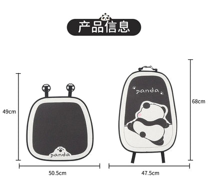 Universal Car Seat Cushion Backrest Ices Silk Material Comfortable Breathable Protector Mat Cartoon Panda Style Four Season Pad