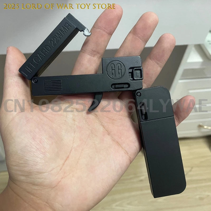 1-3pcs 2.0 Upgraded Lifecard Alloy Folding Gun Toy Soft Bullet Blaster Shooting Model Pistol For Adults Kids Christmas Gifts