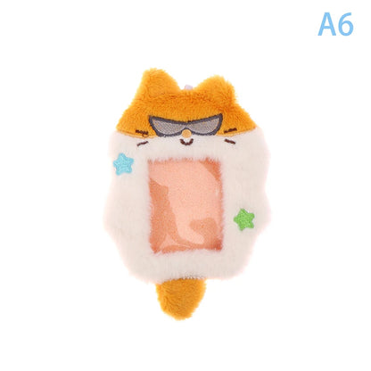 Cartoon Plush Photocard Holder Photo Card Protective Cover For Students Idol Photo Display Hanging Picture Sleeves