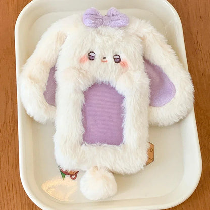 1pcs Plush Photocard Holder Cute Cartoon Photo Card Holder ID Credit Band Card Protector
