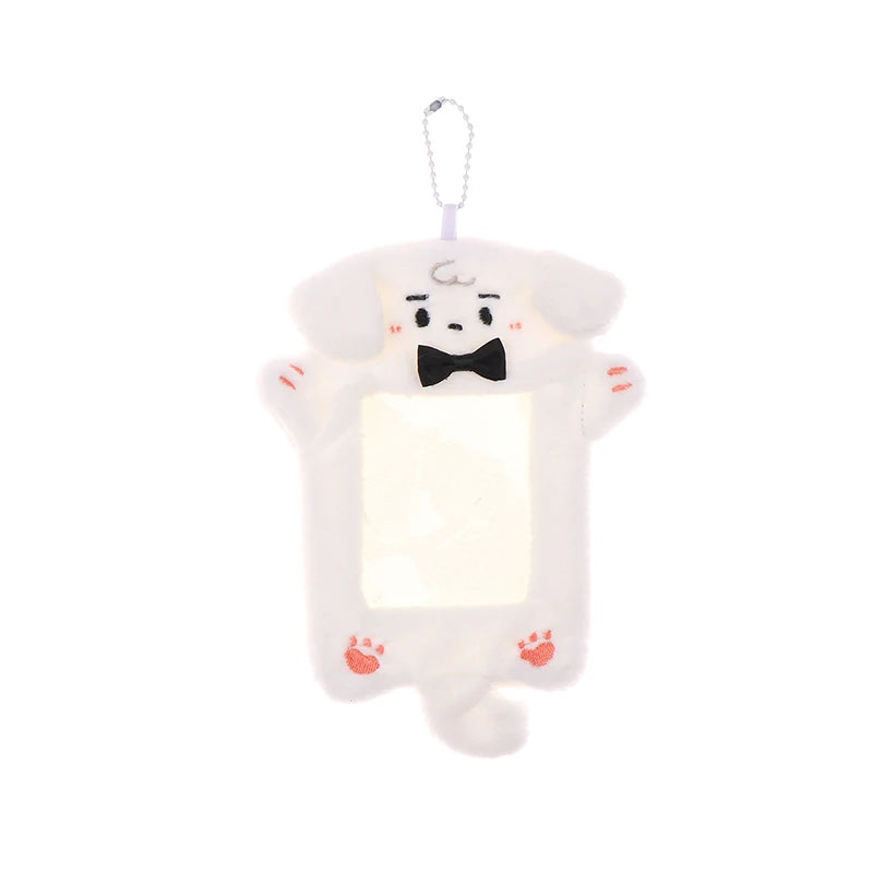Cartoon Plush Photocard Holder Photo Card Protective Cover For Students Idol Photo Display Hanging Picture Sleeves