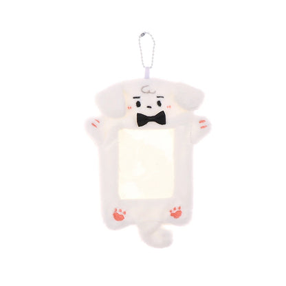 Cartoon Plush Photocard Holder Photo Card Protective Cover For Students Idol Photo Display Hanging Picture Sleeves