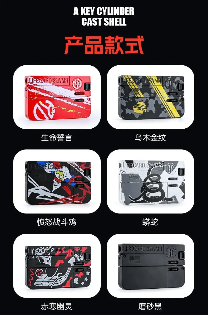 1-3pcs 2.0 Upgraded Lifecard Alloy Folding Gun Toy Soft Bullet Blaster Shooting Model Pistol For Adults Kids Christmas Gifts