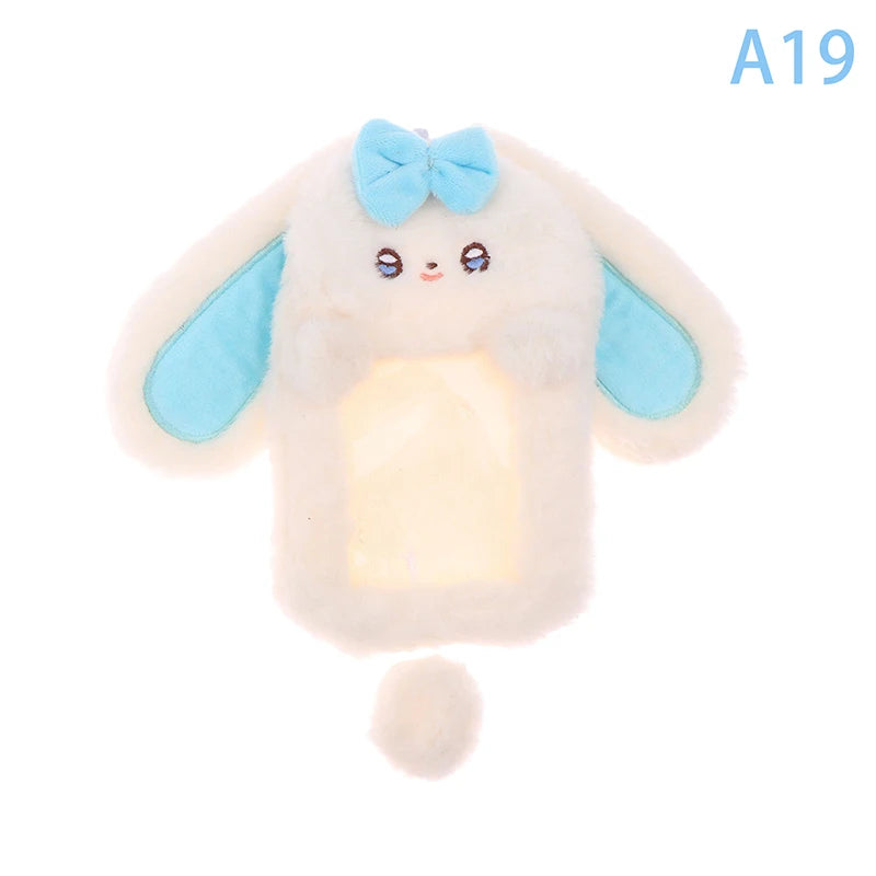 Cartoon Plush Photocard Holder Photo Card Protective Cover For Students Idol Photo Display Hanging Picture Sleeves