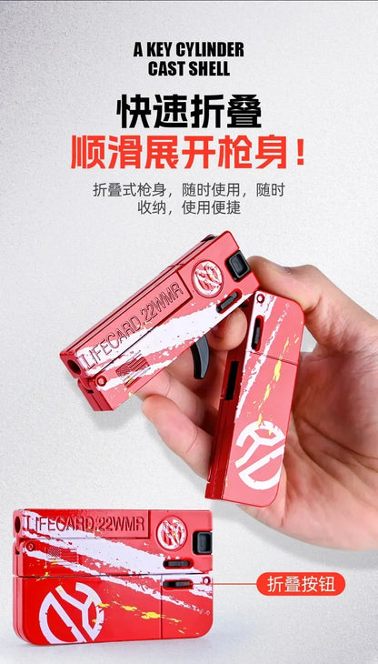 1-3pcs 2.0 Upgraded Lifecard Alloy Folding Gun Toy Soft Bullet Blaster Shooting Model Pistol For Adults Kids Christmas Gifts