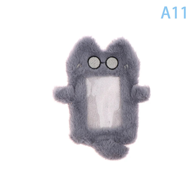 Cartoon Plush Photocard Holder Photo Card Protective Cover For Students Idol Photo Display Hanging Picture Sleeves