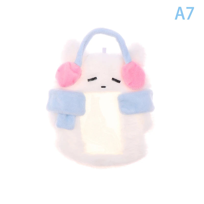 Cartoon Plush Photocard Holder Photo Card Protective Cover For Students Idol Photo Display Hanging Picture Sleeves