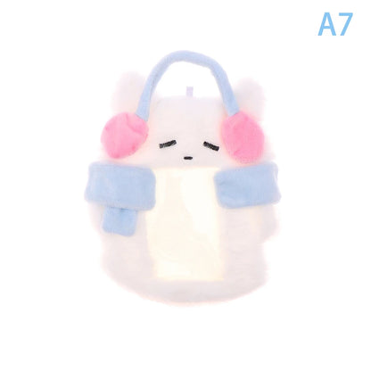 Cartoon Plush Photocard Holder Photo Card Protective Cover For Students Idol Photo Display Hanging Picture Sleeves