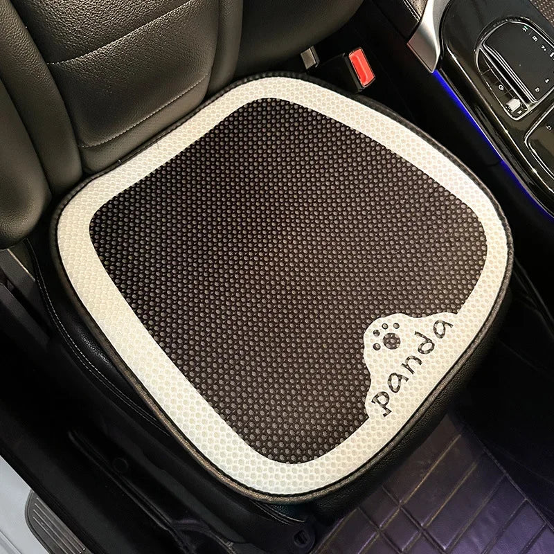 Universal Car Seat Cushion Backrest Ices Silk Material Comfortable Breathable Protector Mat Cartoon Panda Style Four Season Pad