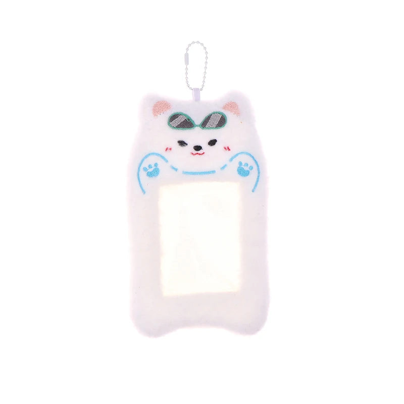 Cartoon Plush Photocard Holder Photo Card Protective Cover For Students Idol Photo Display Hanging Picture Sleeves