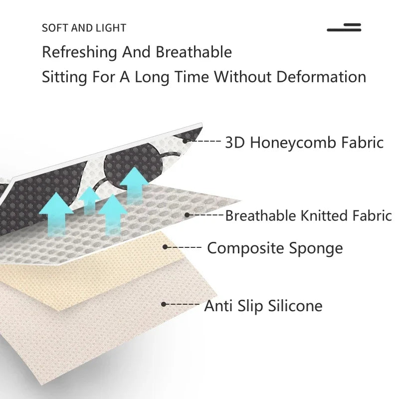 Universal Car Seat Cushion Backrest Ices Silk Material Comfortable Breathable Protector Mat Cartoon Panda Style Four Season Pad