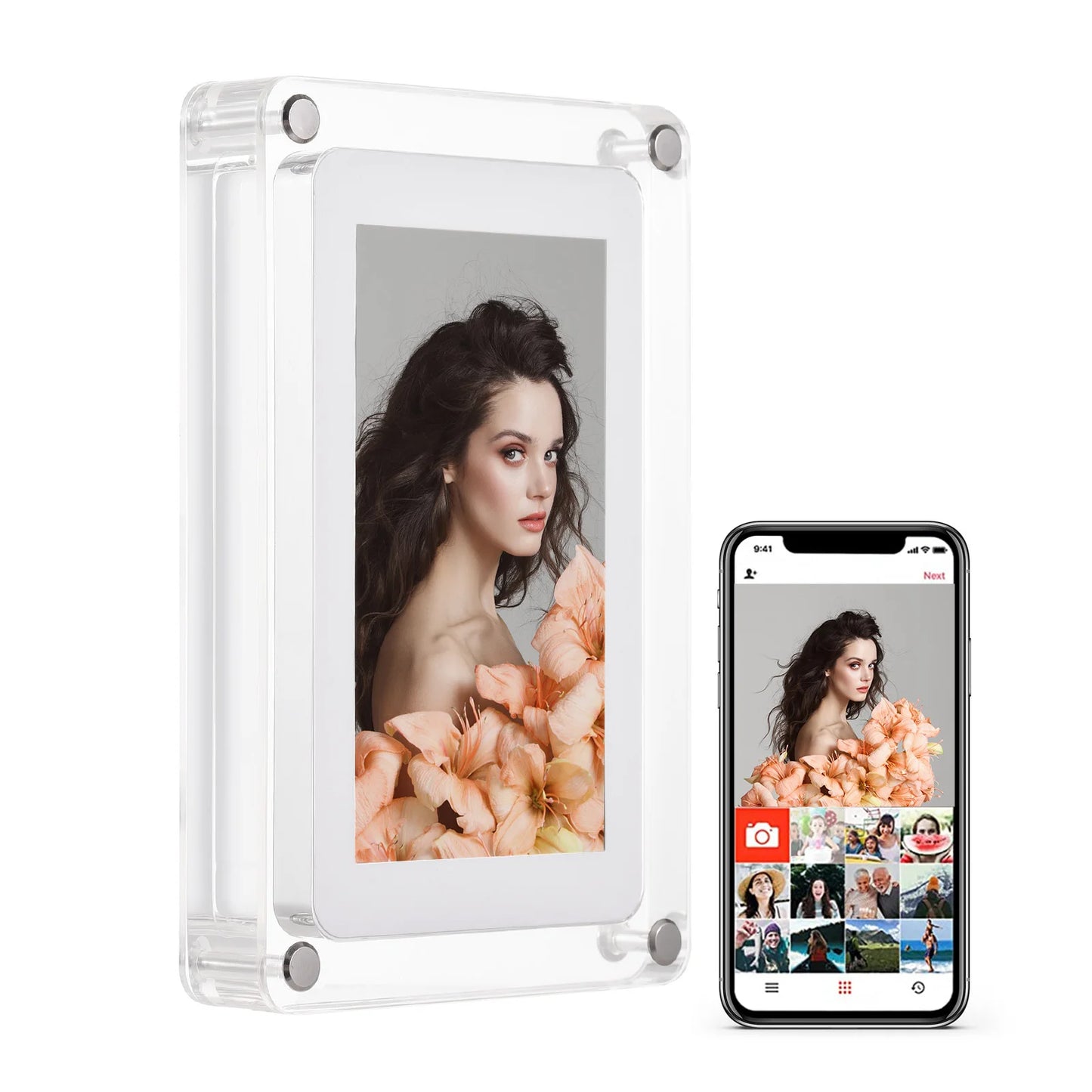 10.1 Inch WiFi Acrylic Digital Photo Frame Digital Picture Frame Photo/ Music/ Video Player Auto Rotation Built in 16GB Memory