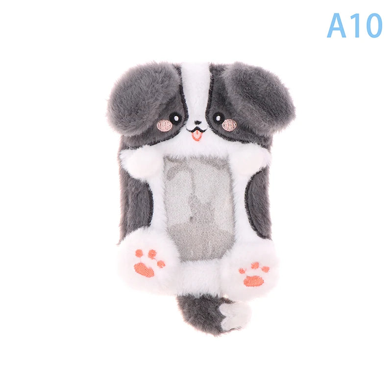 Cartoon Plush Photocard Holder Photo Card Protective Cover For Students Idol Photo Display Hanging Picture Sleeves