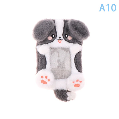 Cartoon Plush Photocard Holder Photo Card Protective Cover For Students Idol Photo Display Hanging Picture Sleeves