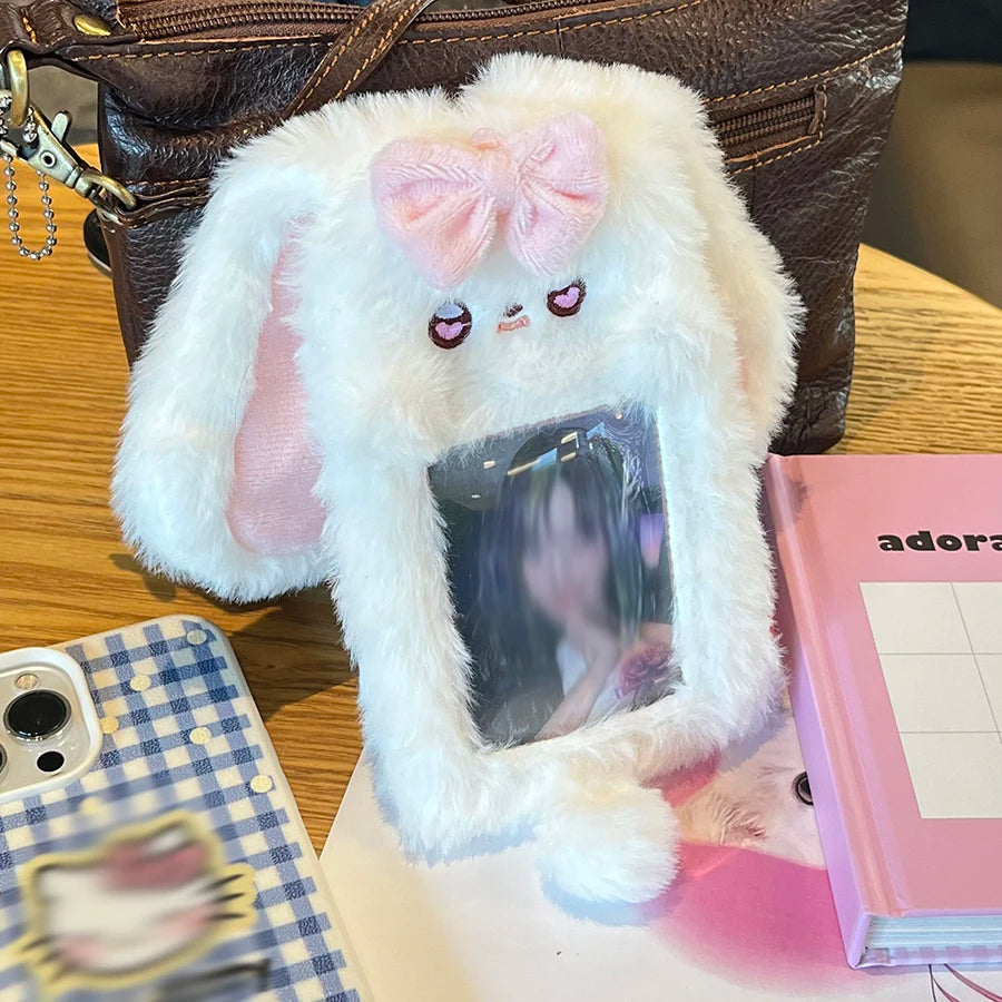 1pcs Plush Photocard Holder Cute Cartoon Photo Card Holder ID Credit Band Card Protector
