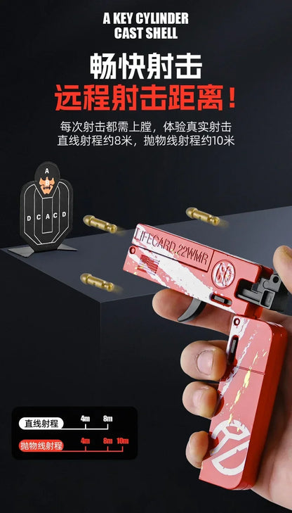 1-3pcs 2.0 Upgraded Lifecard Alloy Folding Gun Toy Soft Bullet Blaster Shooting Model Pistol For Adults Kids Christmas Gifts