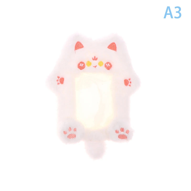 Cartoon Plush Photocard Holder Photo Card Protective Cover For Students Idol Photo Display Hanging Picture Sleeves