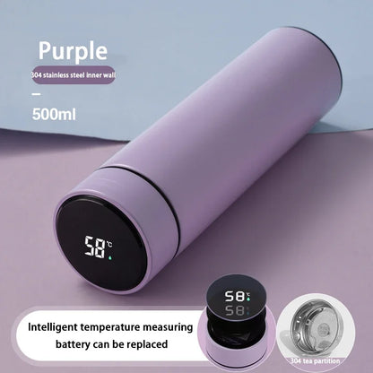 Smart Digital Water Bottle Keeps Cold And Heat Thermal Bottle Stainless Steel Thermos For Baby Children Kids Terms