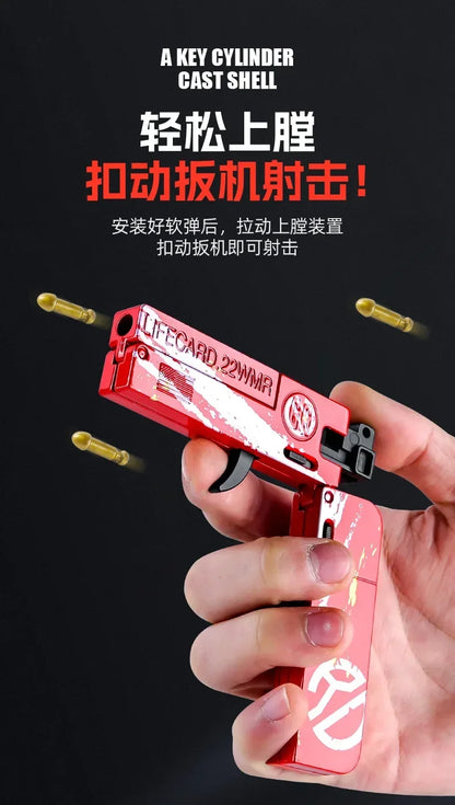1-3pcs 2.0 Upgraded Lifecard Alloy Folding Gun Toy Soft Bullet Blaster Shooting Model Pistol For Adults Kids Christmas Gifts
