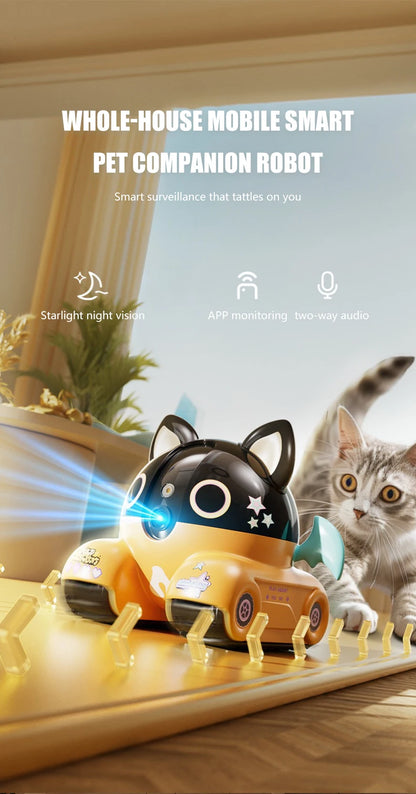 4G Wifi Whole-house Mobile Toy With HD Camera Cat Dog Smart Toy Pet Companion Robot