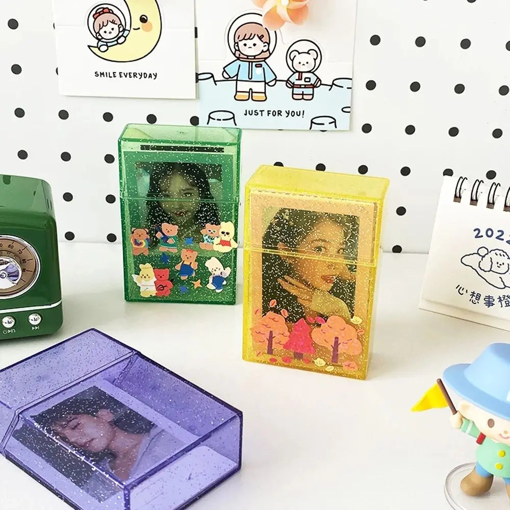Card Stock Blingbling Card Holder Photo Cards Album Photo Storage Box Idol Postcards Storage Box Photocard Holder