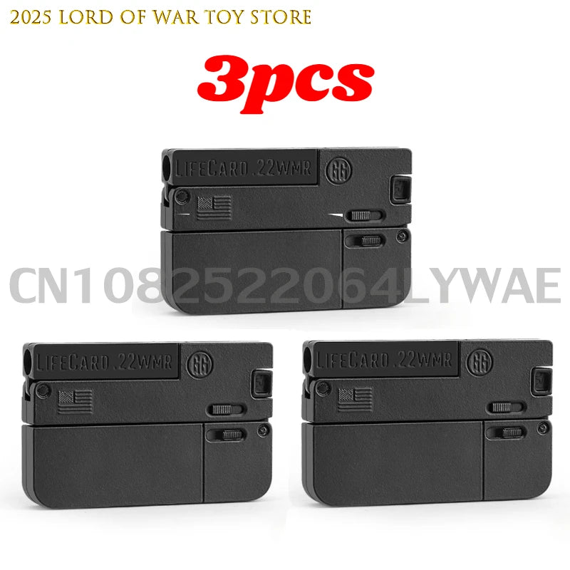 1-3pcs 2.0 Upgraded Lifecard Alloy Folding Gun Toy Soft Bullet Blaster Shooting Model Pistol For Adults Kids Christmas Gifts