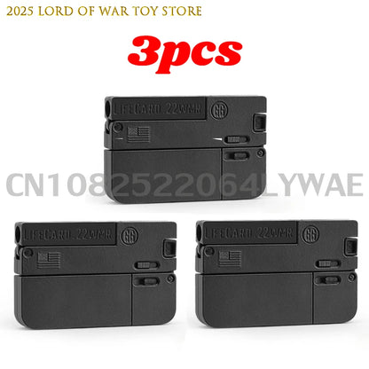 1-3pcs 2.0 Upgraded Lifecard Alloy Folding Gun Toy Soft Bullet Blaster Shooting Model Pistol For Adults Kids Christmas Gifts