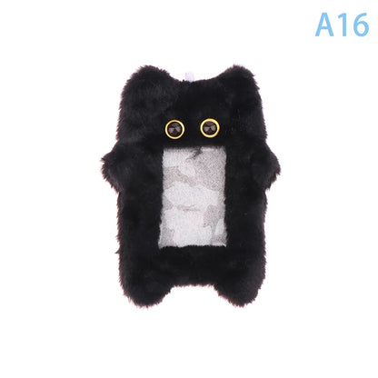 Cartoon Plush Photocard Holder Photo Card Protective Cover For Students Idol Photo Display Hanging Picture Sleeves