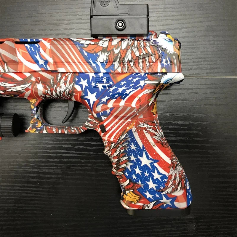 BlitzBurst Gel Blaster – Electric Rapid-Fire Gel Ball Toy with 3 Mags (Orange Tip) including a pack of 5000 gel balls