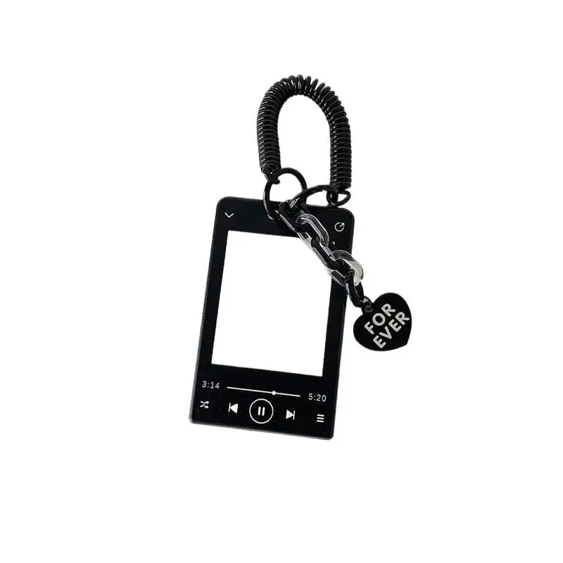 Creative Music Player Photocard Holder Student ID Card Holder Idol Photo Display Protect Storage Card Case Keychain Bag Pendants