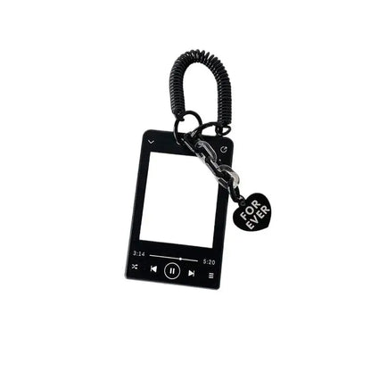 Creative Music Player Photocard Holder Student ID Card Holder Idol Photo Display Protect Storage Card Case Keychain Bag Pendants