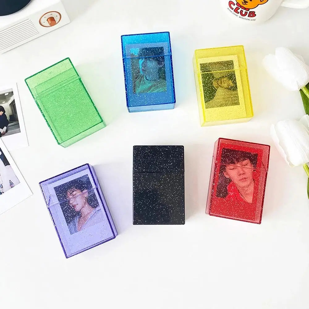 Card Stock Blingbling Card Holder Photo Cards Album Photo Storage Box Idol Postcards Storage Box Photocard Holder