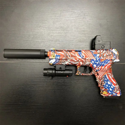 BlitzBurst Gel Blaster – Electric Rapid-Fire Gel Ball Toy with 3 Mags (Orange Tip) including a pack of 5000 gel balls