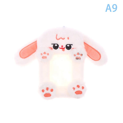 Cartoon Plush Photocard Holder Photo Card Protective Cover For Students Idol Photo Display Hanging Picture Sleeves