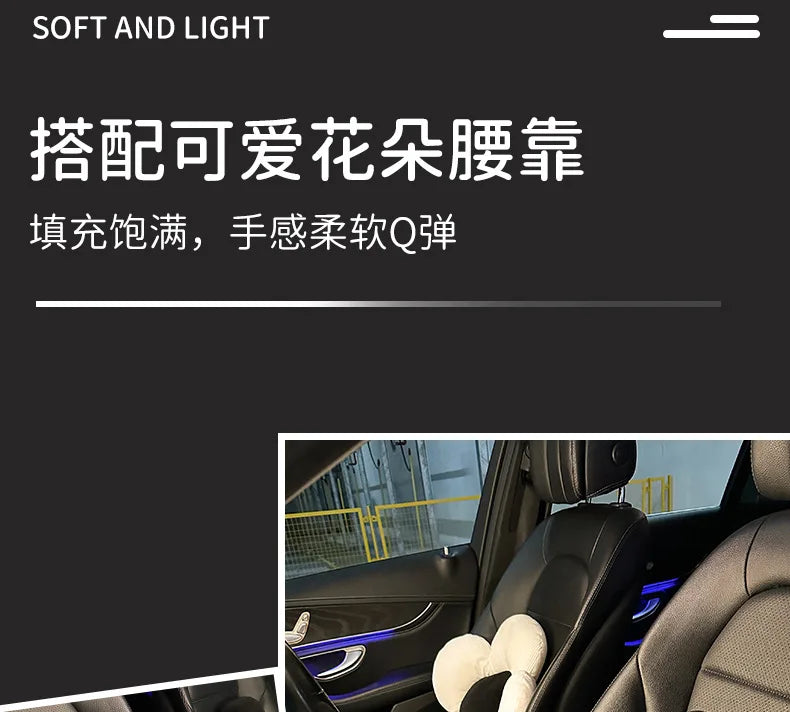 Universal Car Seat Cushion Backrest Ices Silk Material Comfortable Breathable Protector Mat Cartoon Panda Style Four Season Pad